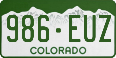 CO license plate 986EUZ