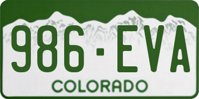 CO license plate 986EVA