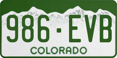 CO license plate 986EVB