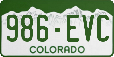 CO license plate 986EVC