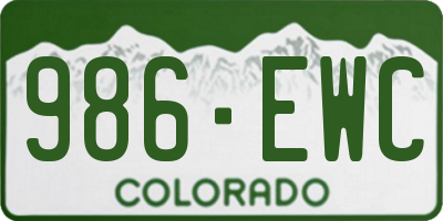 CO license plate 986EWC