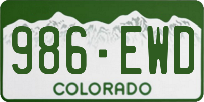 CO license plate 986EWD