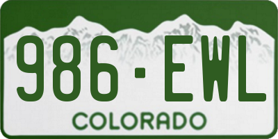 CO license plate 986EWL