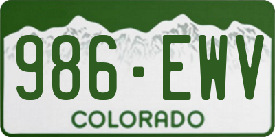CO license plate 986EWV