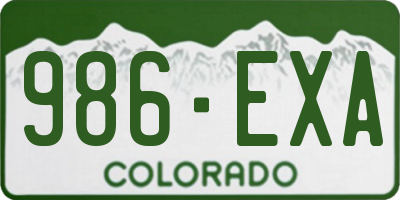 CO license plate 986EXA