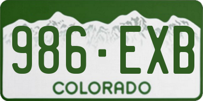 CO license plate 986EXB