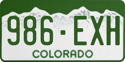 CO license plate 986EXH