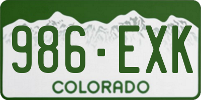 CO license plate 986EXK