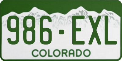 CO license plate 986EXL