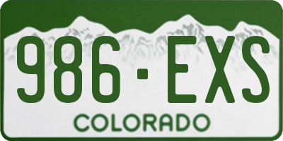 CO license plate 986EXS