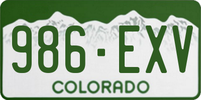 CO license plate 986EXV