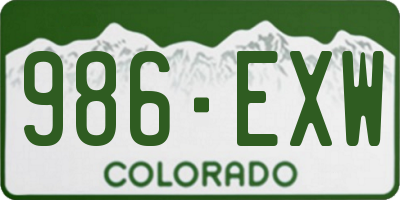 CO license plate 986EXW