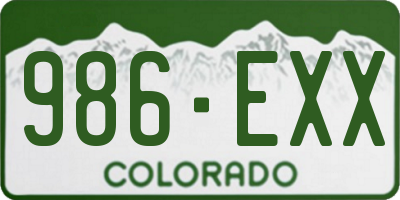 CO license plate 986EXX