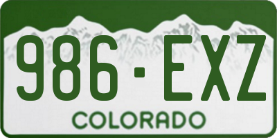 CO license plate 986EXZ