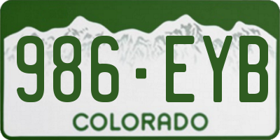 CO license plate 986EYB