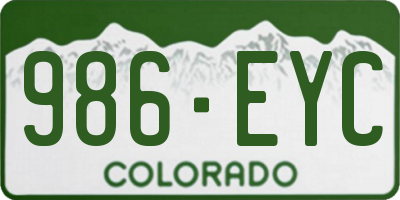 CO license plate 986EYC