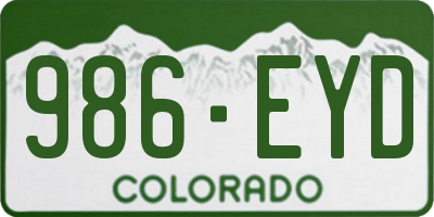 CO license plate 986EYD
