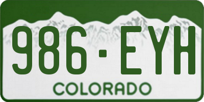 CO license plate 986EYH