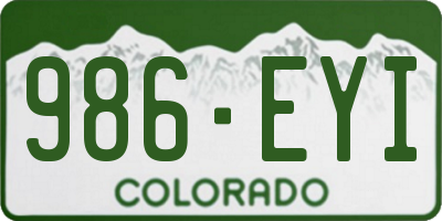 CO license plate 986EYI