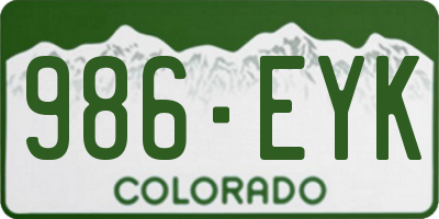 CO license plate 986EYK