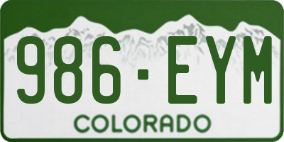 CO license plate 986EYM
