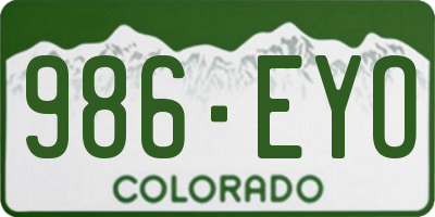 CO license plate 986EYO