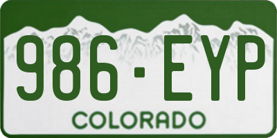 CO license plate 986EYP