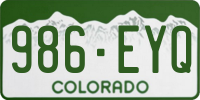 CO license plate 986EYQ