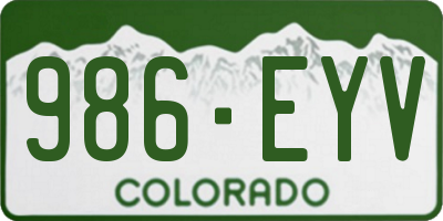 CO license plate 986EYV