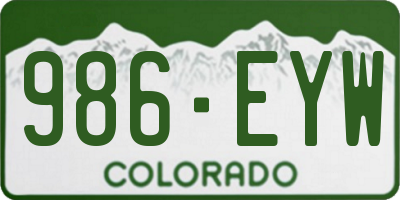 CO license plate 986EYW