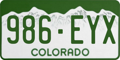 CO license plate 986EYX