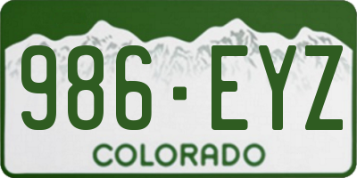 CO license plate 986EYZ