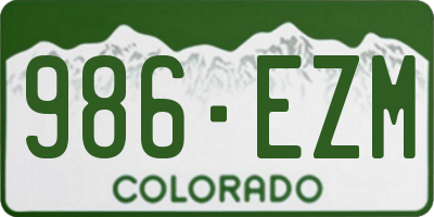 CO license plate 986EZM
