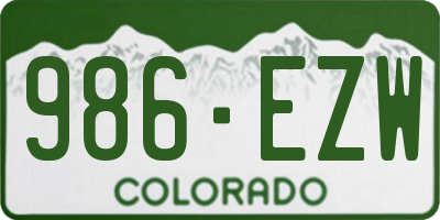 CO license plate 986EZW