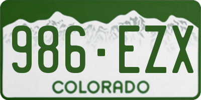 CO license plate 986EZX