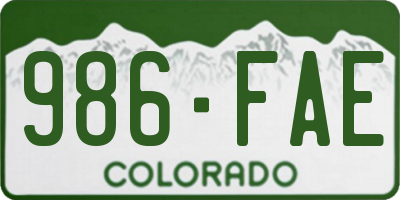CO license plate 986FAE