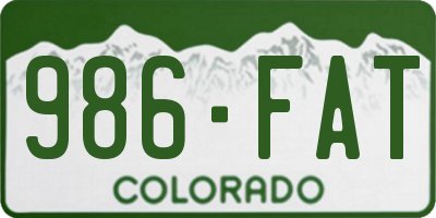 CO license plate 986FAT
