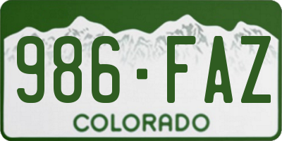 CO license plate 986FAZ