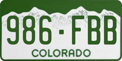 CO license plate 986FBB