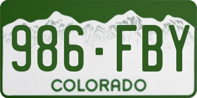 CO license plate 986FBY