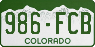 CO license plate 986FCB