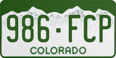 CO license plate 986FCP