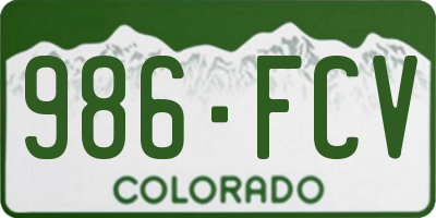 CO license plate 986FCV