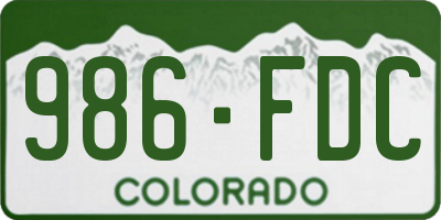 CO license plate 986FDC