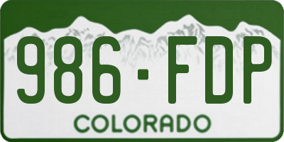 CO license plate 986FDP