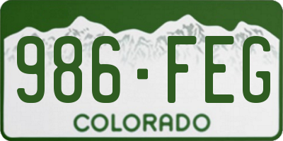 CO license plate 986FEG