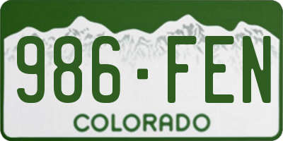 CO license plate 986FEN