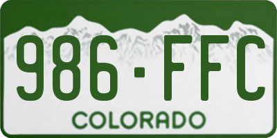 CO license plate 986FFC