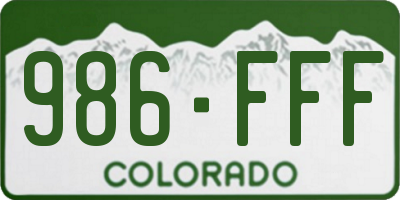 CO license plate 986FFF