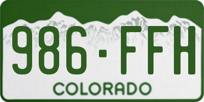 CO license plate 986FFH